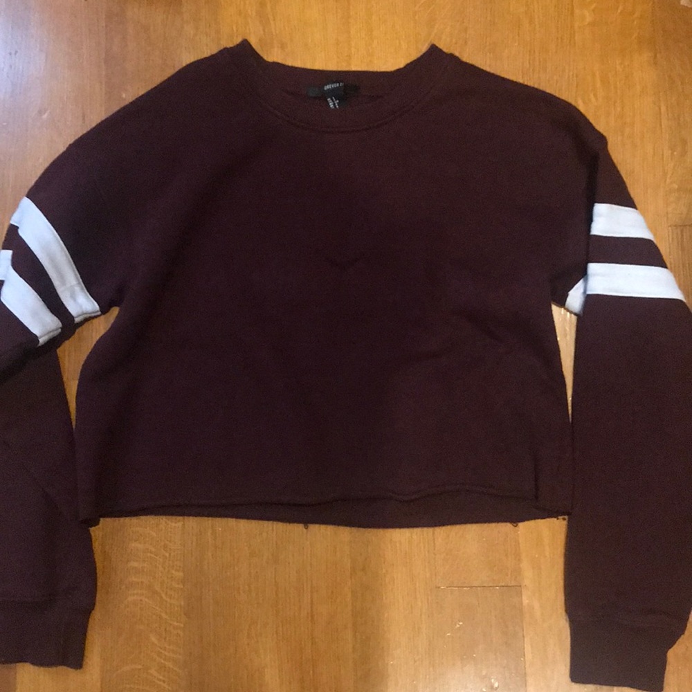 Forever 21 crop top sweatshirt maroon color